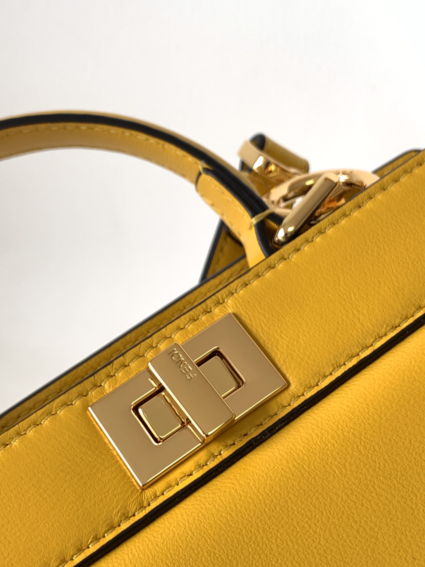 Fendi Peekaboo ISeeU Petite Yellow Padded Nappa Leather Bag